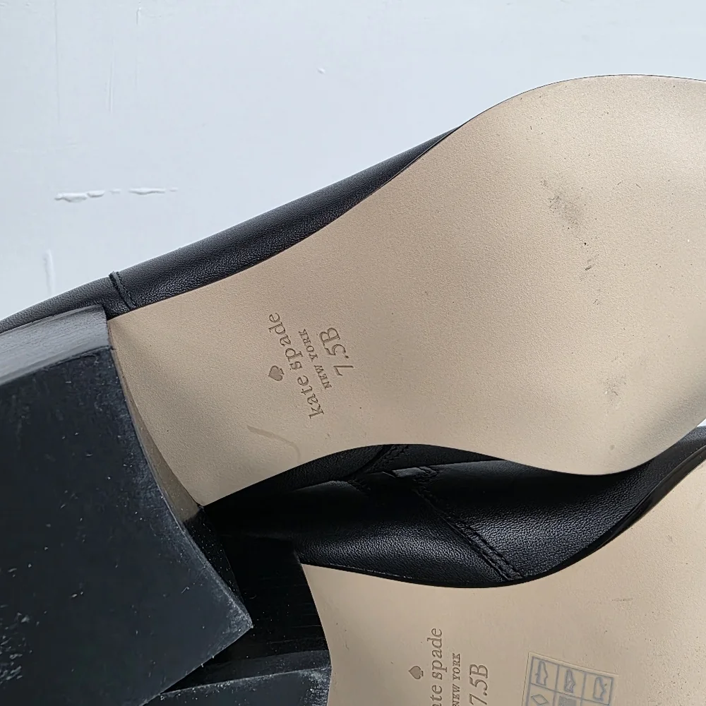 Kate Spade Pheobe Black Leather Ankle Boots, Size 7.5
